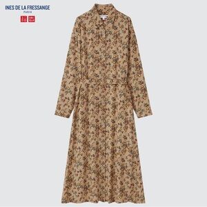 NWOT Uniqlo - Ines De La Fressange Women’s Printed Long Sleeve Dress (SMALL)